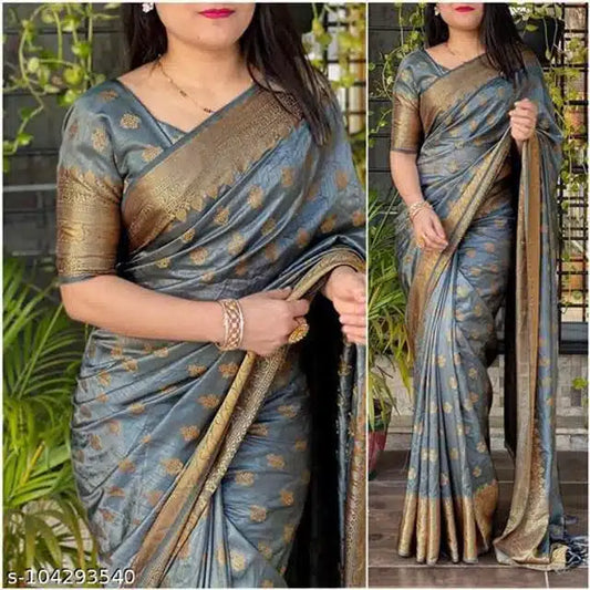 Jacquard Work Sana Silk Saree Blouse For Women