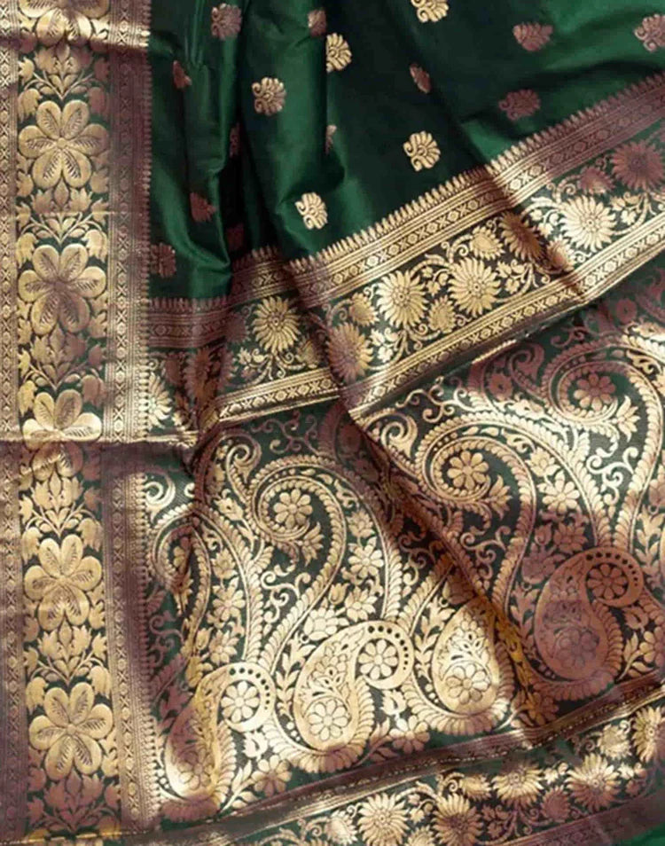 Premium Banarasi Silk Saree with Rich Golden Zari Work