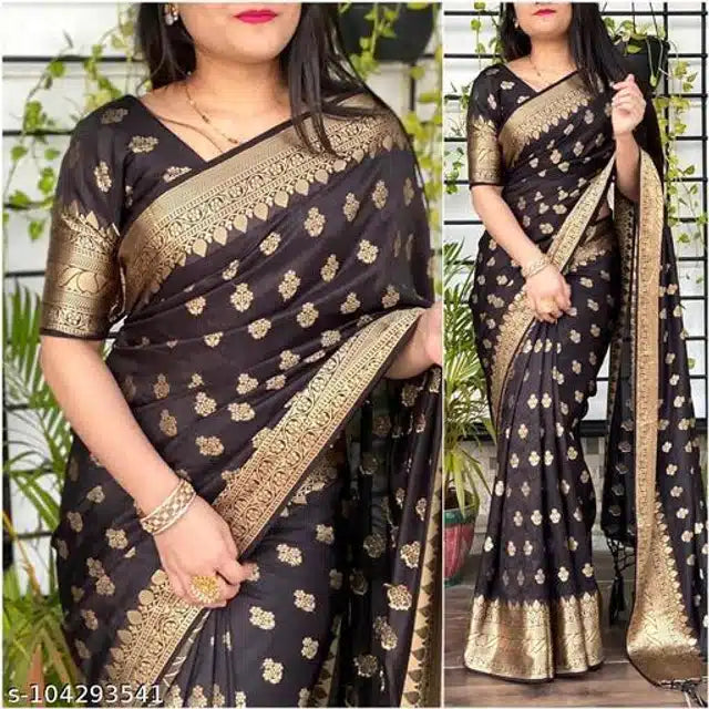 Jacquard Work Sana Silk Saree Blouse For Women