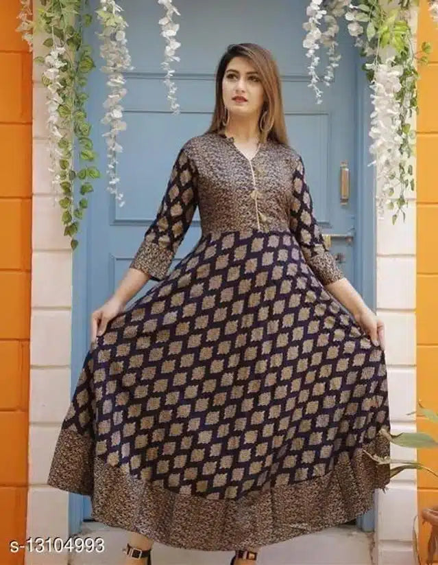 Elegant Printed Anarkali Kurta for Women – Ethnic Party Wear