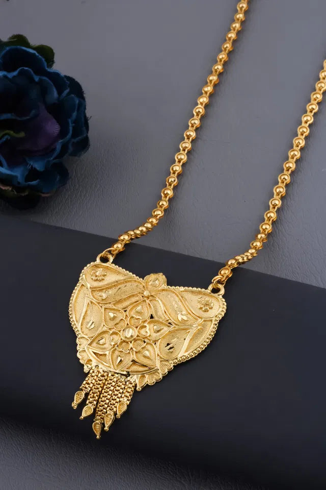 Traditional Gold-Plated Heart Pendant Necklace for Women