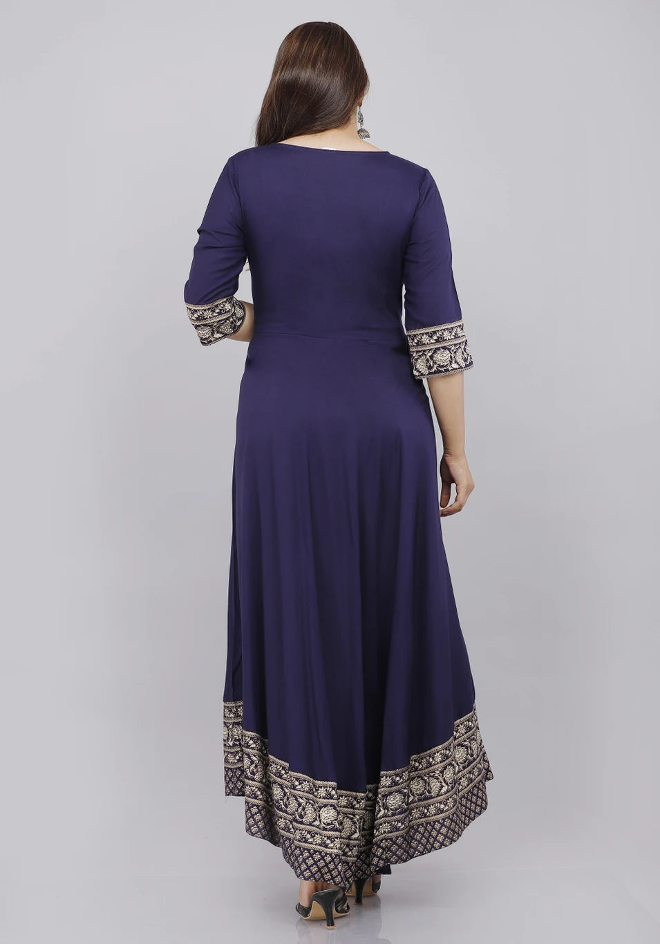 Royal Purple Embroidered Anarkali Kurta for Women