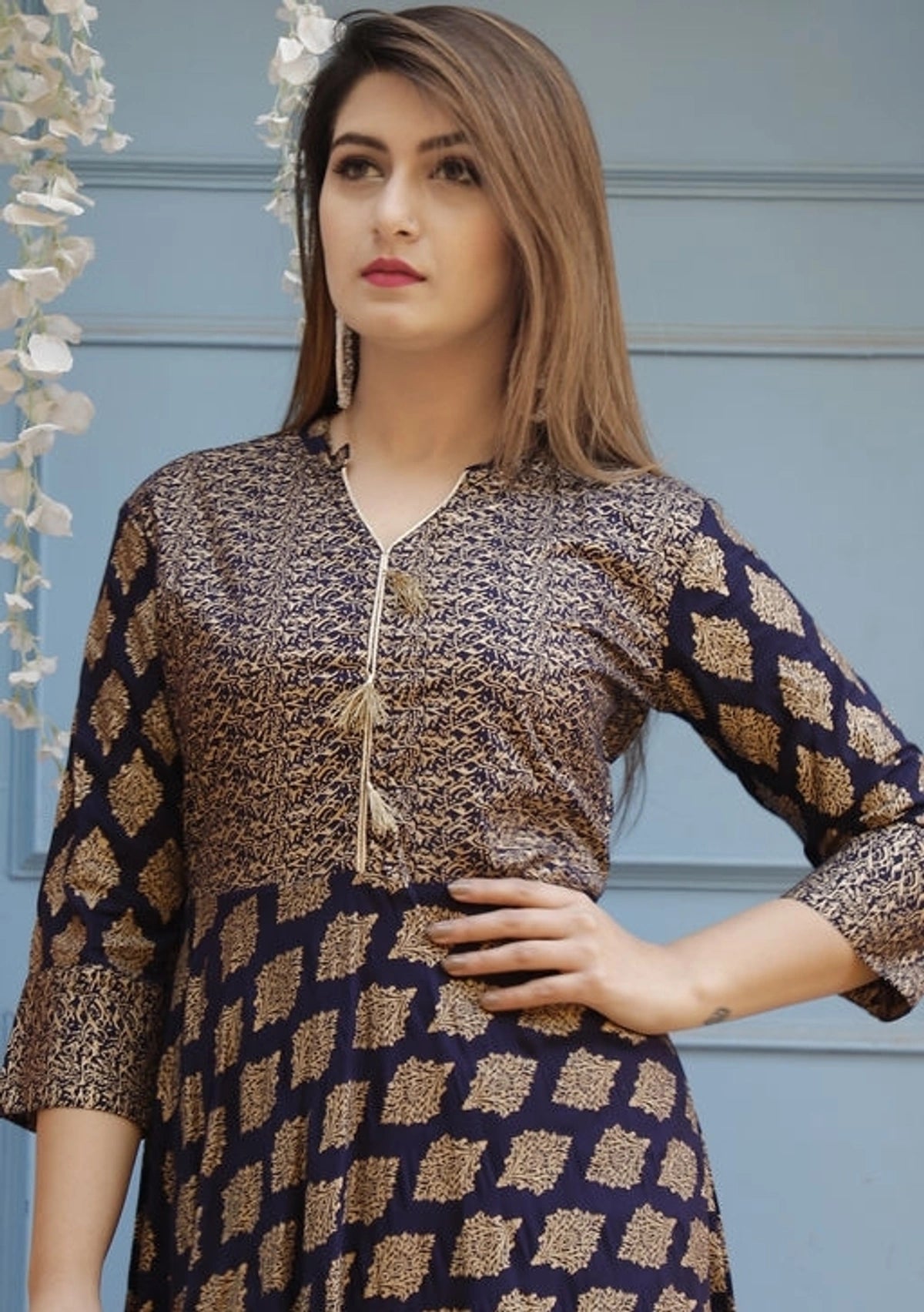 Elegant Printed Anarkali Kurta for Women – Ethnic Party Wear